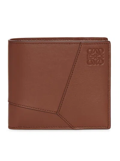 Loewe Classic Calfskin Bifold Puzzle Wallet In Brown