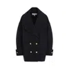 Loewe Double-breasted Wool Peacoat With Notched Collar In Navy