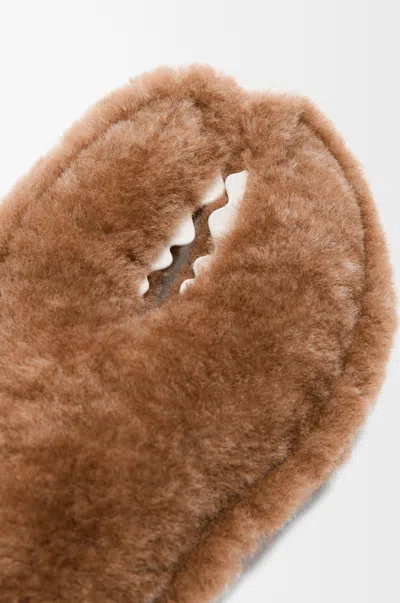 Loewe Claw Charm In Shearling And Lambskin For Woman In Beige