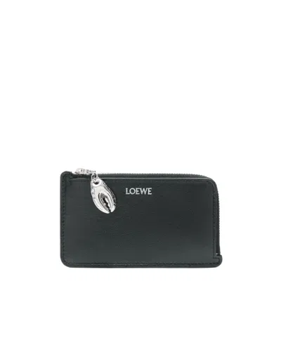 Loewe Claw Coin Cardholder In Glossy Lambskin In Black