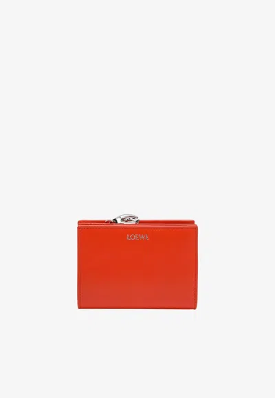 Loewe Claw Compact Zip Wallet In Orange