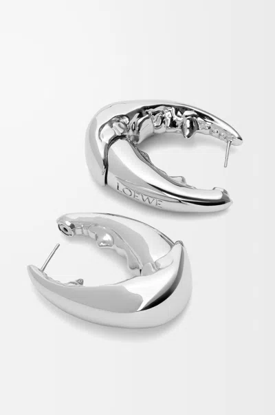 Loewe Claw Earrings For Woman In Silver