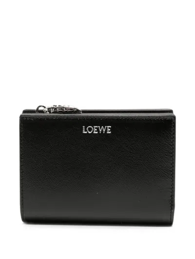 Loewe Claw Leather Compact Wallet In Black