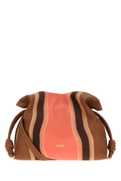 Loewe Clutch Flamenco Media In Nappa Stampata  Donna