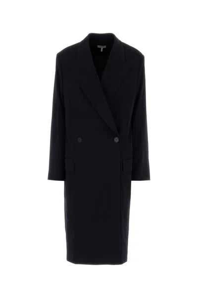 Loewe Double-breasted Wool-blend Coat In Black