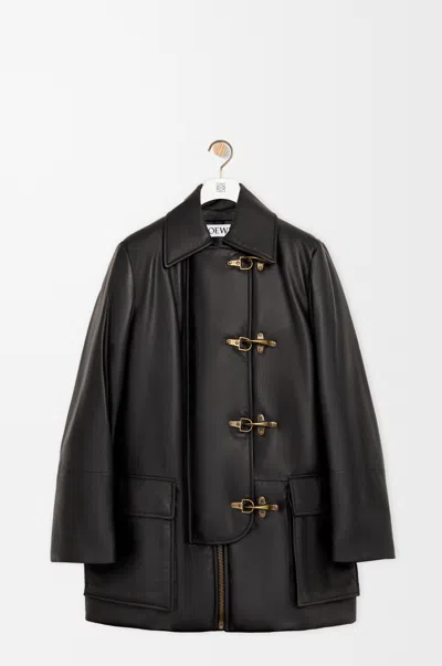Loewe Coat In Nappa Lambskin Size:38 For Woman In Black