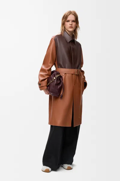 Loewe Coat In Nappa Lambskin Size:40 For Woman In Brown