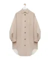 Loewe Wool-cashmere Collared Coat In Neutral