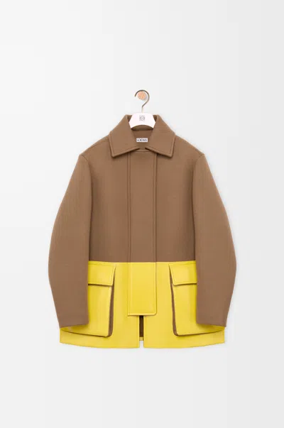 Loewe Coat In Wool Size:36 For Woman In Camel