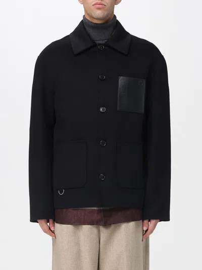 LOEWE LOEWE CLASSIC SHIRT COAT WITH LEATHER POCKET,H55818002