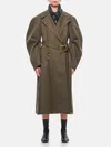 Loewe Circle Trench Coat With Belted Waist In Grün
