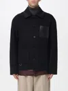 Loewe Leather Pocket Wool And Cashmere-blend Jacket In Black