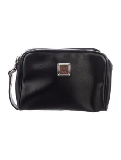 Pre-owned Loewe Coated Canvas Cosmetic Bag In Black