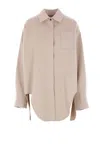 Loewe Women Wool And Cashmere Overshirt In Neutral