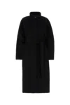 Loewe Black Wool Blend Coat In Black