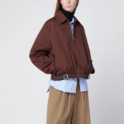 Loewe Coffee-colored Jacket With Silk And Cotton Belt In Brown