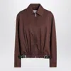 Loewe Leather-trimmed Cotton And Silk-blend Twill Bomber Jacket In Brown