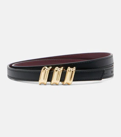 Loewe Coil Reversable Leather Belt In Black