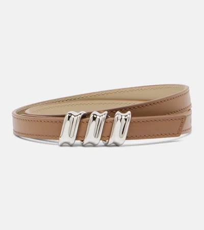 Loewe Coil Reversable Leather Belt In Brown
