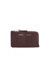 Loewe Coin Cardholder In Smooth And Grained Calfskin In Burgundy