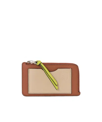 Loewe Coin Cardholder In Soft Grained Calfskin In Purple