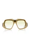 Loewe Collage Acetate Mask Sunglasses In White