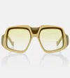 Loewe Collage Anagram Square Sunglasses In Green
