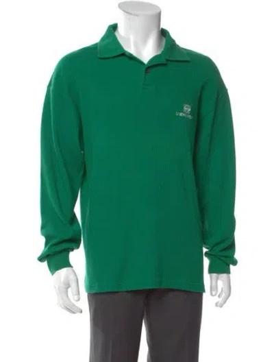 Pre-owned Loewe Collar Long Sleeve Polo Shirt In Green