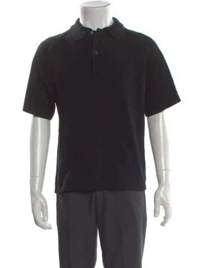 Pre-owned Loewe Collar Short Sleeve Polo Shirt In Black
