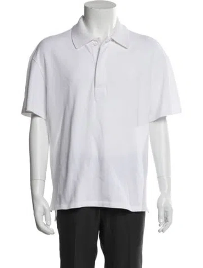 Pre-owned Loewe Collar Short Sleeve Polo Shirt In White