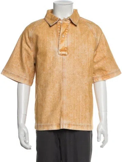 Pre-owned Loewe Collar Short Sleeve Polo Shirt In Yellow