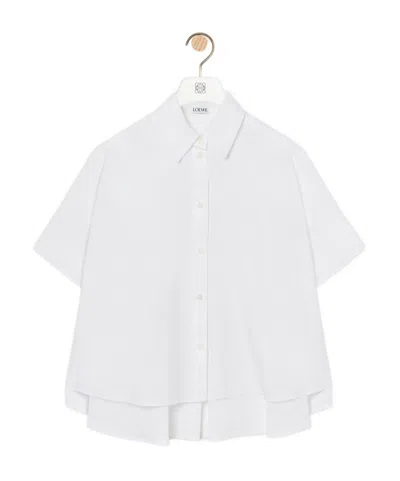 Loewe Collared Short-sleeved Shirt In White