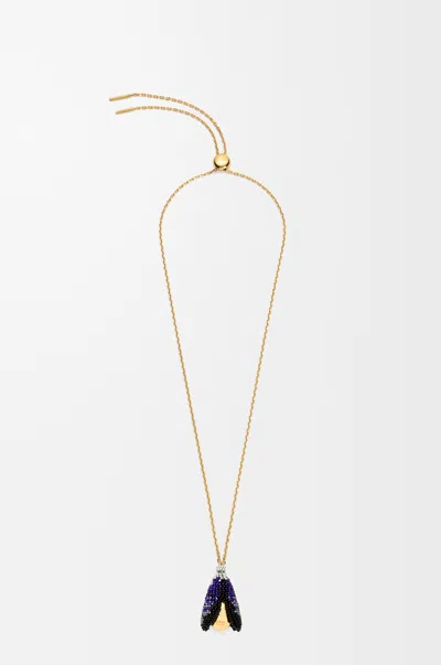 Loewe Shell Necklace In Sterling Silver And Beads For Woman In Gold