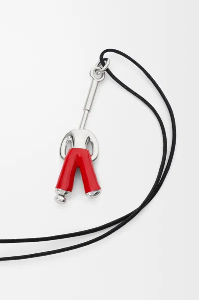 Loewe Standing Acrobat Necklace In Sterling Silver And Enamel For Woman In Metallic