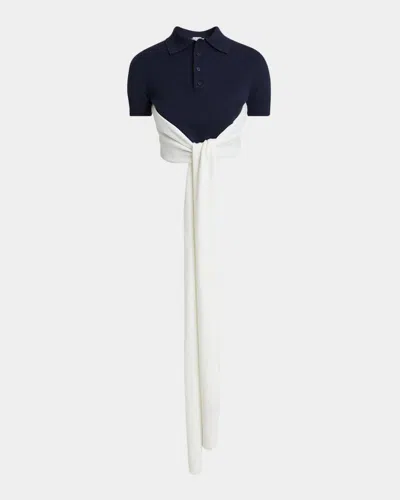 Loewe Women Wool And Cashmere Polo Shirt In Black