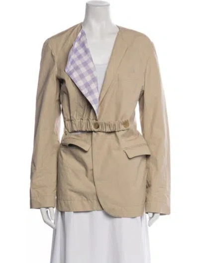Pre-owned Loewe Colorblock Pattern Blazer In Neutrals