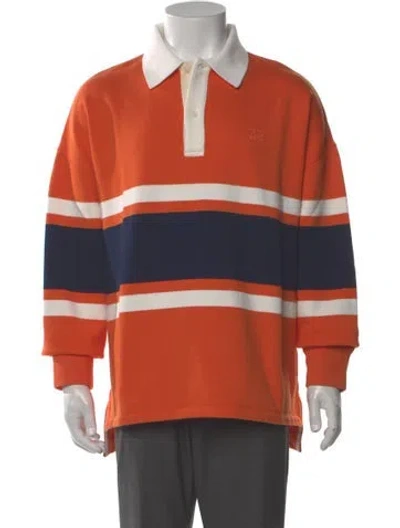 Pre-owned Loewe Colorblock Pattern Collar Polo Shirt W/ Tags In Orange