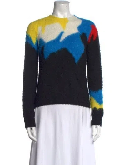 Pre-owned Loewe Colorblock Pattern Crew Neck Sweater In Black