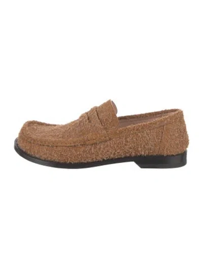 Pre-owned Loewe Colorblock Pattern Loafers In Brown