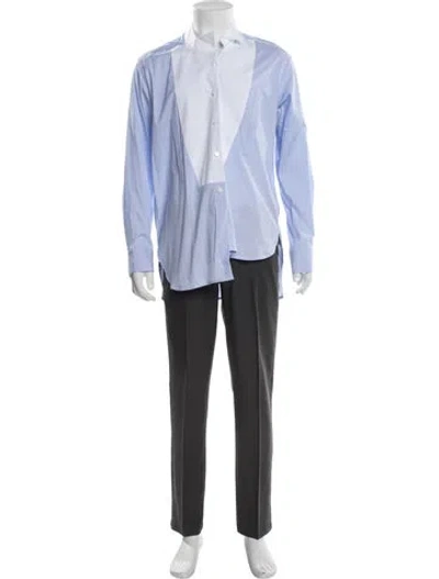 Pre-owned Loewe Colorblock Pattern Long Sleeve Shirt In Blue