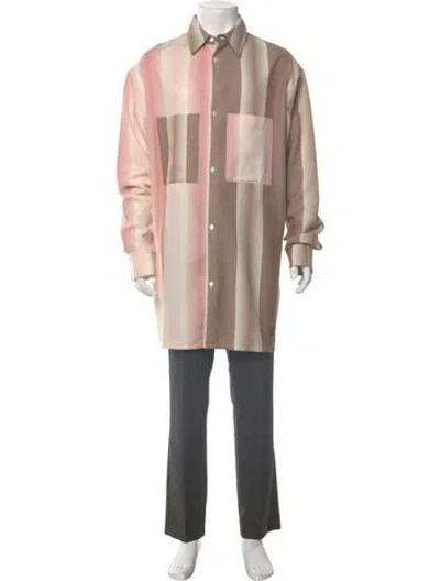 Pre-owned Loewe Colorblock Pattern Long Sleeve Shirt In Pink