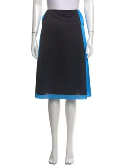 Pre-owned Loewe Colorblock Pattern Midi Length Skirt In Black