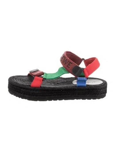 Pre-owned Loewe Colorblock Pattern Sandals In Burgundy