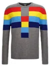 Loewe Striped Crew Neck Ribbed Sweater In Multicolor