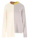 Loewe Colour-block Asymmetric Sweater In Black