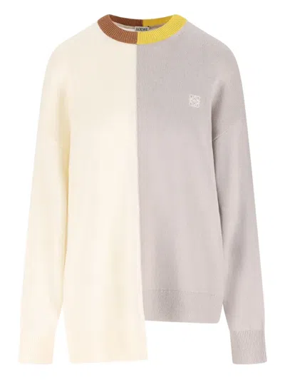 LOEWE COLOUR-BLOCK ASYMMETRIC SWEATER