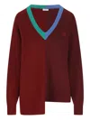 Loewe Asymmetric Embroidered Wool-blend Sweater In Multi