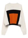 Loewe Paneled Color-block Cable-knit Wool Sweater In Neutral