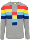 Loewe Striped Crew Neck Ribbed Sweater In Grey