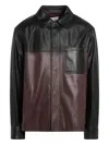 Loewe Leather Overshirt With Contrasting-panels In Black